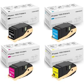 Phaser 7100 Toner Toner Cartridge 4-Pack (Black ، Cyan ، Magenta ، Yellow) استبدال Xerox 106R02605 106R02602 106R02603 106R02604 TONER CARTRIDG