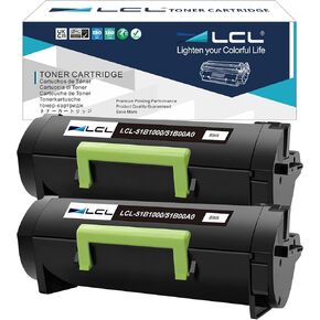 استبدال خرطوشة الحبر المعاد تصنيعها LCL لـ LEXMARME 51B1000 MS317 MS317DN MS417 MS417DN MS517 MS517DN MS617 MS617DN MX317 MX317DN MX417 MX417DN MX517 MX517DE APPED APPED CHIP (2-PACK