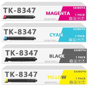 Compatible TK8347 TK-8347 Toner Cartridge Use in Kyocera TASKalfa 2552ci, 2553ci, Copystar CS2552ci, CS2553ci Printers (Cyan, Magenta, Yellow, Black, 4 Pack)