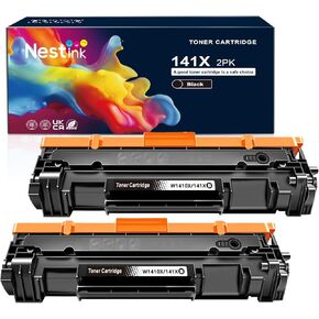 141X Compatible Toner Cartridge Replacement for HP 141X Black Toner Cartridge for HP W1410X Works with HP M110w, MFP M140w, MFP M139w Printers (2-Pack, with Chip)