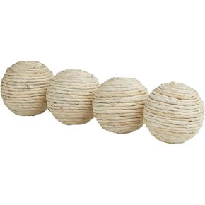Deco 79 Orbs & Vase Filler ، 4 قطع صغيرة الحجم ، البيج