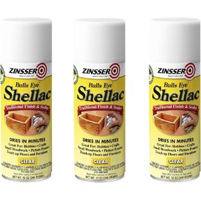 Zinsser 408-3PK Bulls Eye Shellac Spray, 12 oz, Clear, 3 Pack