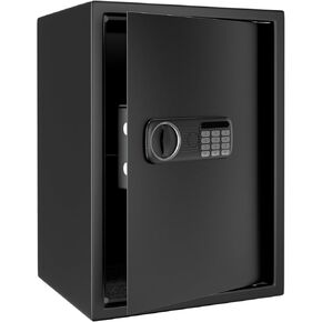 Combination Lock Safe Box for Home & Office | Compact Key & Digital Security Box with Sensor Light, Felt Lining Storage for Jewelry, Cash, Documents - 0.5Cu.ft