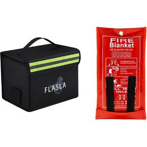 FLASLD Lipo Battery Safe Bag Fireproof Explosionproof Bag and Emergency Fire Blanket for Home