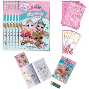 مجموعة من 8 LOL Surprise Birthday Party Supplies Grab & Go Play Pack Colling Books Play Play Fun Favors for Girls with Markers and 8 Bracelets (8 Pack)