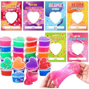 بطاقات يوم Ochido Valentines للأطفال - 30 مجموعة من الوحل على شكل قلب مع بطاقات تهنئة عيد الحب للأطفال - عيد الحب هدايا للأطفال ، وحدث الأحداث/الفصول الدراسية ، وفضل حفلات عيد الحب