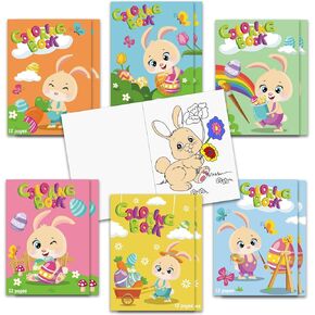 كتاب تلوين عيد الفصح Foimas للأطفال ، 12 حزمة Easter Egg Bunny Colling Books for Kids Toddler Staint