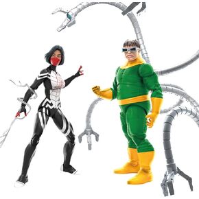 Marvel Legends Series Spider-Man 60th Anniversary Silk Marvel و Doctor Octopus 2-Pack 6 inch Actions و 9 Accessories (Amazon Exclusive)