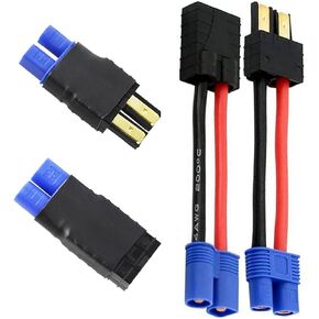2 أزواج trax إلى محول شاحن البطارية الإناث من EC3 مع سلك 14AWG 5cm/2inch لبطارية Lipo Revo (W86-4)