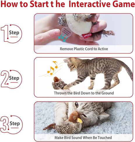 Gigwi Interactive Cat Toys for Indoor Cats, Rechargeable Motion Activated Cat Toy, Automatic Flapping and Chirping Cat Toy with Catnip, Beating Wings Hanging Cat Toy（Moving Bee） in Saudi Arabia