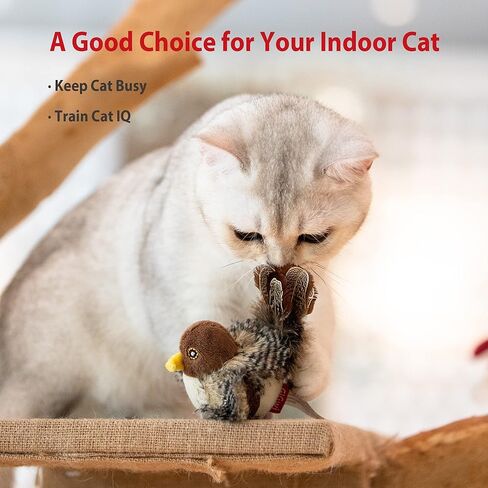 Gigwi Interactive Cat Toys for Indoor Cats, Rechargeable Motion Activated Cat Toy, Automatic Flapping and Chirping Cat Toy with Catnip, Beating Wings Hanging Cat Toy（Moving Bee） in Saudi Arabia