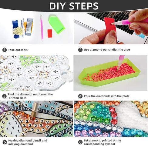 Bimkole Cat Diamond Art Kit للبالغين ، DIY 5D فن الماس زهرة نافذة قلادة ، أكريليك كريستال الفن المعلق الزخرفة المنزل جدار حديقة الباب الأمامي ديكور في الهواء الطلق 7.8x7.8 بوصة in Kuwait