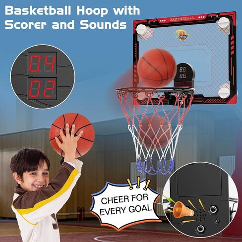 Cyfie Basketball Hoop Cuption Cup ، LED Light Basketball Hoop مع لوحة النتائج ، الخطاف ، 3 كرات ، هدايا لعبة كرة سلة داخلية صغيرة للأطفال. in Kuwait