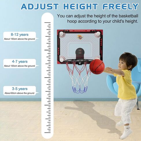Cyfie Basketball Hoop Cuption Cup ، LED Light Basketball Hoop مع لوحة النتائج ، الخطاف ، 3 كرات ، هدايا لعبة كرة سلة داخلية صغيرة للأطفال. in Kuwait