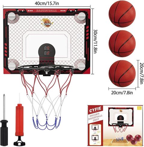 Cyfie Basketball Hoop Cuption Cup ، LED Light Basketball Hoop مع لوحة النتائج ، الخطاف ، 3 كرات ، هدايا لعبة كرة سلة داخلية صغيرة للأطفال. in Kuwait