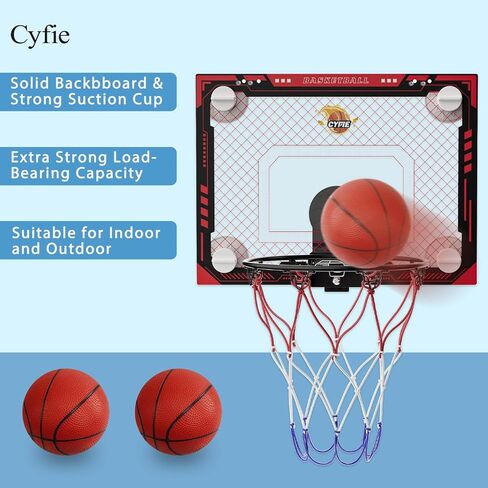 Cyfie Basketball Hoop Cuption Cup ، LED Light Basketball Hoop مع لوحة النتائج ، الخطاف ، 3 كرات ، هدايا لعبة كرة سلة داخلية صغيرة للأطفال. in Kuwait
