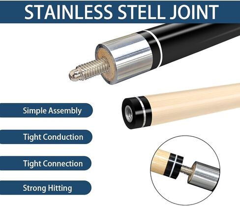 Pool Stick Set of 4, Pool Sticks for Adults with 4 Pool Cues Billiard Chalks, 58" Billiard Cue Sticks with Maple Wood for House Bar Professional Billiard Players - 18oz, 19oz, 20oz, 21oz in Kuwait