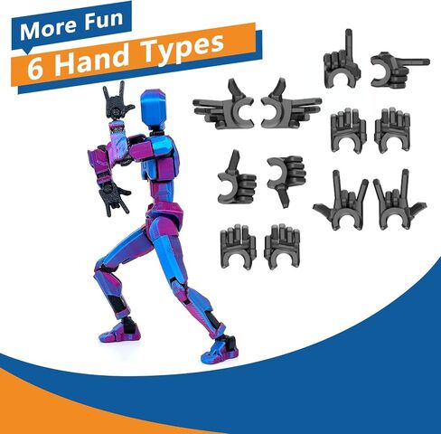 T13 Action Figure Assembly Completed, Titan 13 Action Figure, Dummy with Golden Giant Fork Weapon Giant Sword 3D Printed Robo 13 Lucky 13 Multi-Jointed Movable Nova 13 Toy (Laser Purple) in Saudi Arabia