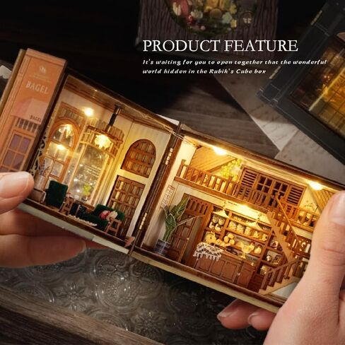 WYD DIY Miniature Fantasy Cube Series Mini Small House Kit Miniature Dollhouse Furniture Kit Puzzle Assembly Doll House with LED Lights Creative Home Decoration(Magical Fate) in Saudi Arabia