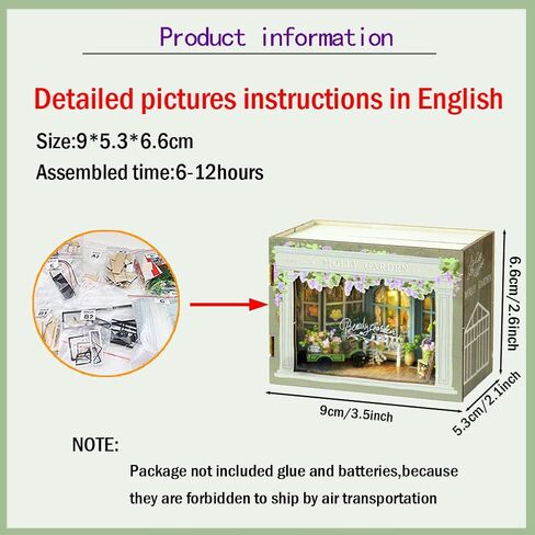 WYD DIY Miniature Fantasy Cube Series Mini Small House Kit Miniature Dollhouse Furniture Kit Puzzle Assembly Doll House with LED Lights Creative Home Decoration(Magical Fate) in Saudi Arabia