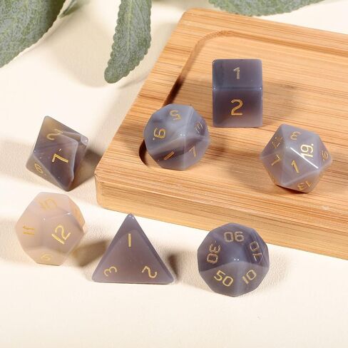 7 أجهزة كمبيوتر مصنوعة يدويًا DND Polyhedral DCIE مجموعات ألعاب لعب الأدوار MTG Table Game مصقولة مصقولة الحجارة ، روز كوارتز in Kuwait