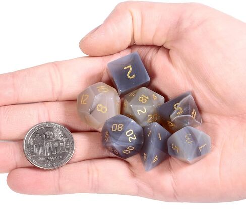 7 أجهزة كمبيوتر مصنوعة يدويًا DND Polyhedral DCIE مجموعات ألعاب لعب الأدوار MTG Table Game مصقولة مصقولة الحجارة ، روز كوارتز in Kuwait