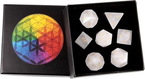 7 أجهزة كمبيوتر مصنوعة يدويًا DND Polyhedral DCIE مجموعات ألعاب لعب الأدوار MTG Table Game مصقولة مصقولة الحجارة ، روز كوارتز in Kuwait