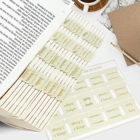 Bible Tabs for Women and Men; Laminated Bible Tabs for Study Bible; Gold Foil Embossed Lettering; Large Print Neutral Bible Tabs for Easy Navigation and Quick Reference (Light Blue) in Saudi Arabia