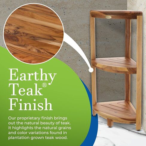 EcoDecors-Bench-Shower Stool-Shower Seat-Teak Shower Bench-Shower Chair for Inside Shower-Small Bench-Teak Shower Stool for Inside Shower-Shower Foot Rest in Kuwait