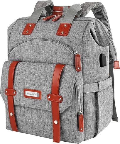 Jiefeike Laptop Backpack for Women, 15.6 Inch Anti Theft Laptop Backpack with USB Charging Port, Water Resistant Work College Bookbag, Large Capacity Black Computer Backpacks in Saudi Arabia