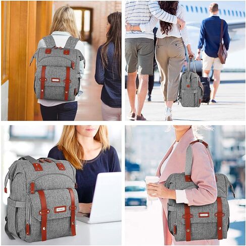Jiefeike Laptop Backpack for Women, 15.6 Inch Anti Theft Laptop Backpack with USB Charging Port, Water Resistant Work College Bookbag, Large Capacity Black Computer Backpacks in Saudi Arabia