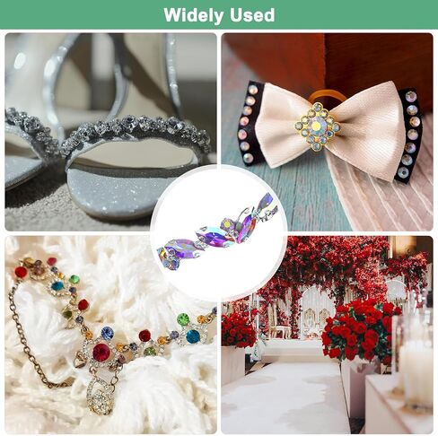 Crystal Rhinestone Chain Trim, 1 Yard Crystal Bridal Costume Flower Leaf Chain, Horse Eye Flower Chain for Crafts/Clothes/Bling Sewing Embellishments [Green] in Saudi Arabia