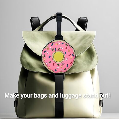 Luggage Tags Cute Anime Cartoon Animal Food Colorful Silicone ID Tags for Suitcases Bags Travel Perfect for Teens Adults (Doughnut) in Kuwait