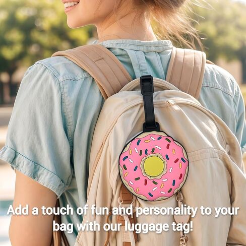 Luggage Tags Cute Anime Cartoon Animal Food Colorful Silicone ID Tags for Suitcases Bags Travel Perfect for Teens Adults (Doughnut) in Kuwait