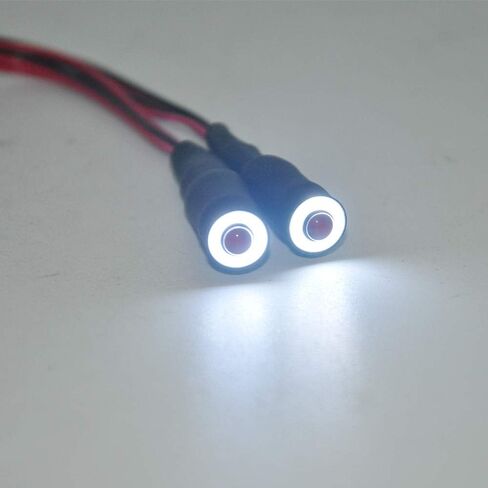 RC Car 2 LEDs Angel Eyes & Demon Eyes LED Light Headlights 10mm Outer Diameter Lamp for 1/10 RC Model Car Crawler Truck Racing Car Headlamps (Inner Multicolor+Outer White) in Saudi Arabia