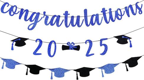 Congratulations 2025 Banner Red Glitter, Congratulations Class of 2025 Graduation Banner for College 2025 Graduation Party Decorations Red in Saudi Arabia