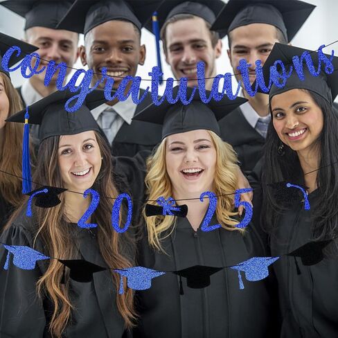 Congratulations 2025 Banner Red Glitter, Congratulations Class of 2025 Graduation Banner for College 2025 Graduation Party Decorations Red in Saudi Arabia