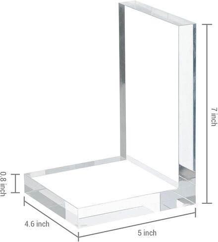 MyGift Luxurious Premium Clear Hotel Style Bookends in Modern Triangle Shape, Decorative Transparent Triangular Book Ends for Office Desktop or Bookshelf, 1 Pair in Saudi Arabia