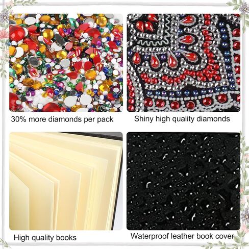 Jishshay Diamond Painting Notebook Journal Diamond Art Note Book Gem Gem Art Sketch Book Gem Painte Molecic Mosaic Kits للبالغين دفتر ملاحظات فارغ مع تدريبات خاصة 14.5 × 21 سم/5.7 × 8.26 بوصة Cat Flower in Saudi Arabia