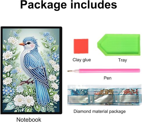 Jishshay Diamond Painting Notebook Journal Diamond Art Note Book Gem Gem Art Sketch Book Gem Painte Molecic Mosaic Kits للبالغين دفتر ملاحظات فارغ مع تدريبات خاصة 14.5 × 21 سم/5.7 × 8.26 بوصة Cat Flower in Saudi Arabia