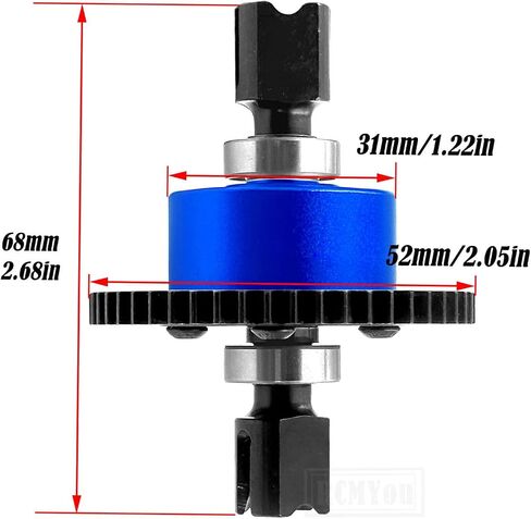 50T Center Diff&Center Driveshaft Upgrades Part for Arrma 1/8 Typhon 6S,Center Differential&Center Drive Shaft Hop ups,Red in Kuwait