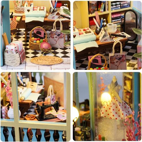 مجموعة DIY Miniature Dollhouse Kit ، Mini House Making Kit مع أثاث ومجموعة صغيرة من المنزل للبناء للبالغين ، هدايا Hobby Craft ليوم عيد الميلاد ، وكالة المباحث in Kuwait
