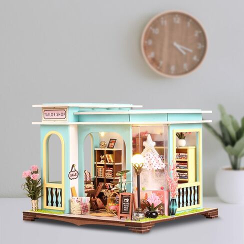 مجموعة DIY Miniature Dollhouse Kit ، Mini House Making Kit مع أثاث ومجموعة صغيرة من المنزل للبناء للبالغين ، هدايا Hobby Craft ليوم عيد الميلاد ، وكالة المباحث in Kuwait