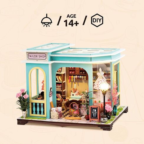 مجموعة DIY Miniature Dollhouse Kit ، Mini House Making Kit مع أثاث ومجموعة صغيرة من المنزل للبناء للبالغين ، هدايا Hobby Craft ليوم عيد الميلاد ، وكالة المباحث in Kuwait