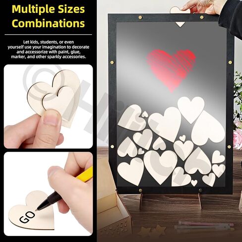 Hilitchi 300pcs 5sizes غير المكتملة قلوب خشبية القلوب الخشبية الحرفية غير المكتملة قلوب خشبية غير مكتملة قلوب خشبية الشكل in Saudi Arabia