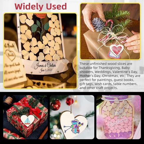 Hilitchi 300pcs 5sizes غير المكتملة قلوب خشبية القلوب الخشبية الحرفية غير المكتملة قلوب خشبية غير مكتملة قلوب خشبية الشكل in Saudi Arabia
