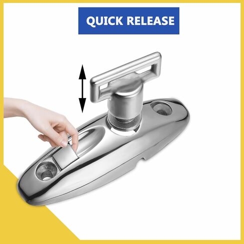 Boat Bimini Top Swivel Deck Hinge for Straps, 360 Degree Swivel Quick Release Boat Fender Hanger 316 Stainless Steel Include Screws (Pack of 2) in Kuwait