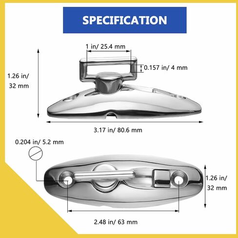 Boat Bimini Top Swivel Deck Hinge for Straps, 360 Degree Swivel Quick Release Boat Fender Hanger 316 Stainless Steel Include Screws (Pack of 2) in Kuwait