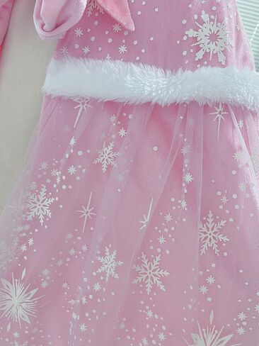 Girls Princess Velvet Cape Kids Elsa Hooded Princess Cape Halloween Snow Cloak Costume 3-6Years in Kuwait