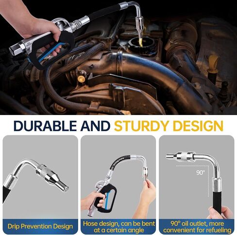 Oil Control Valve Dispenser Nozzle, Air Operated Oil Gun with 1/2-Inch NPT Inlet, Portable and Removable Oil Dispenser Nozzle - Optional Gear Flow Meter Installation Available in Kuwait